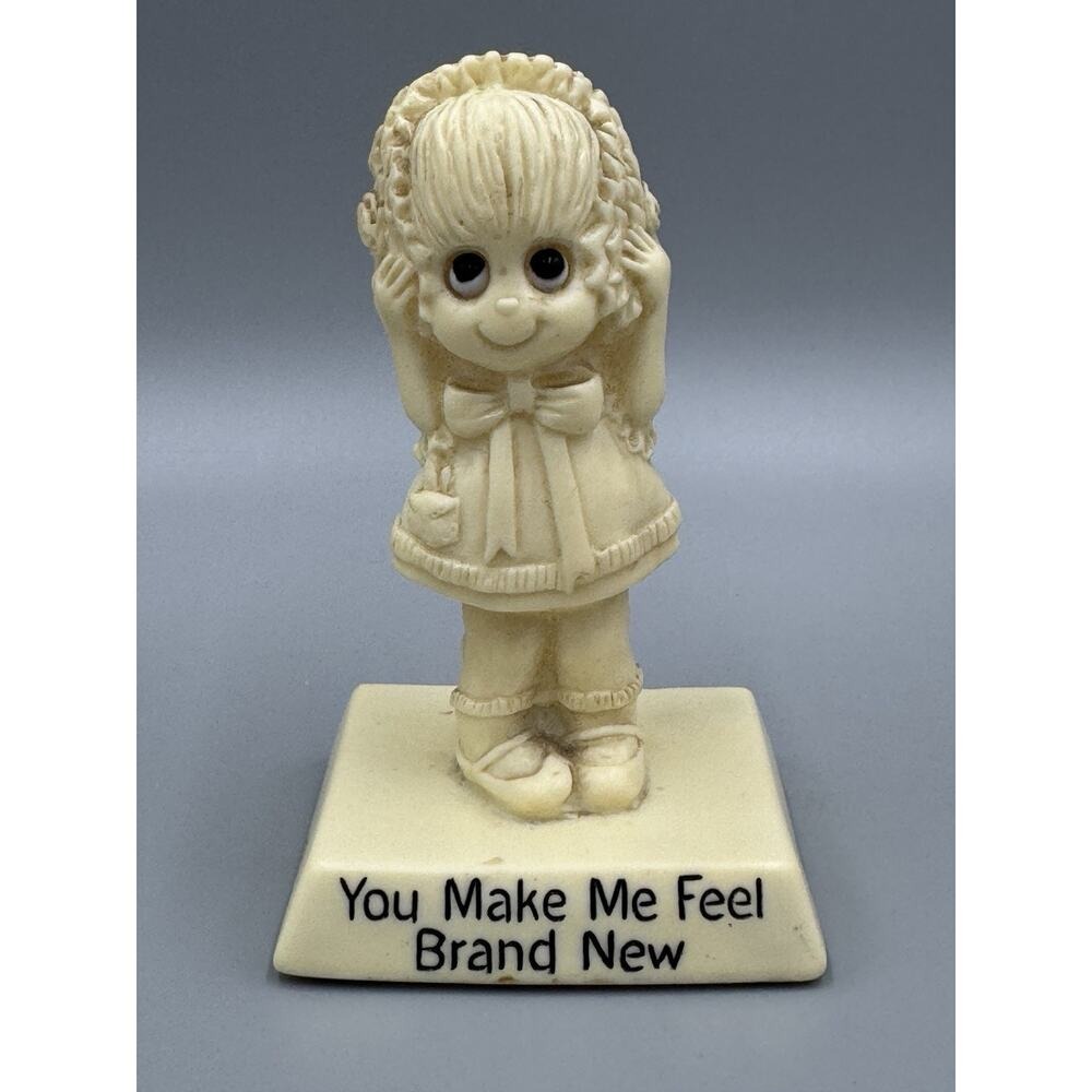 Vintage 1975 "You Make Me Feel Brand New" R. & W. Berries Girl Figurine 5" Tall